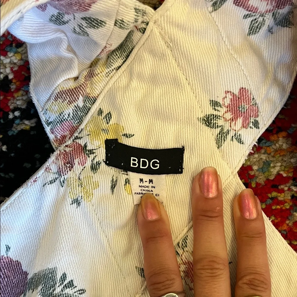 Floral Print Short Overalls